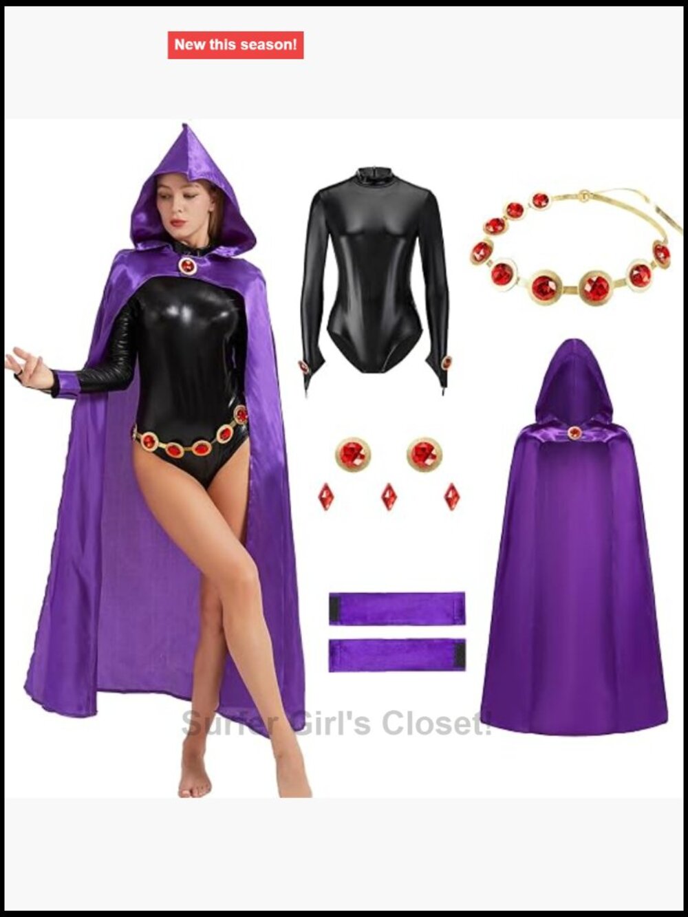 Cosplay Costume Cape Jumpsuit Belt Halloween Themed Party